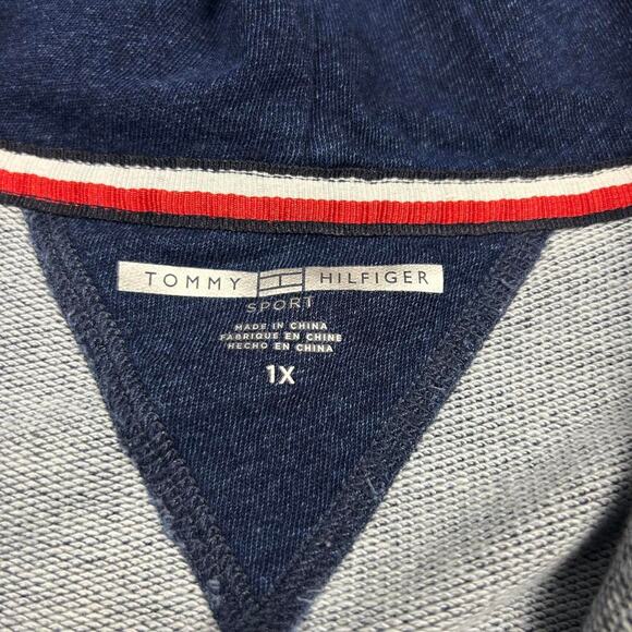 Vintage Tommy Hilfiger Navy and Red Zip Up Hoodie - Picture 4 of 6